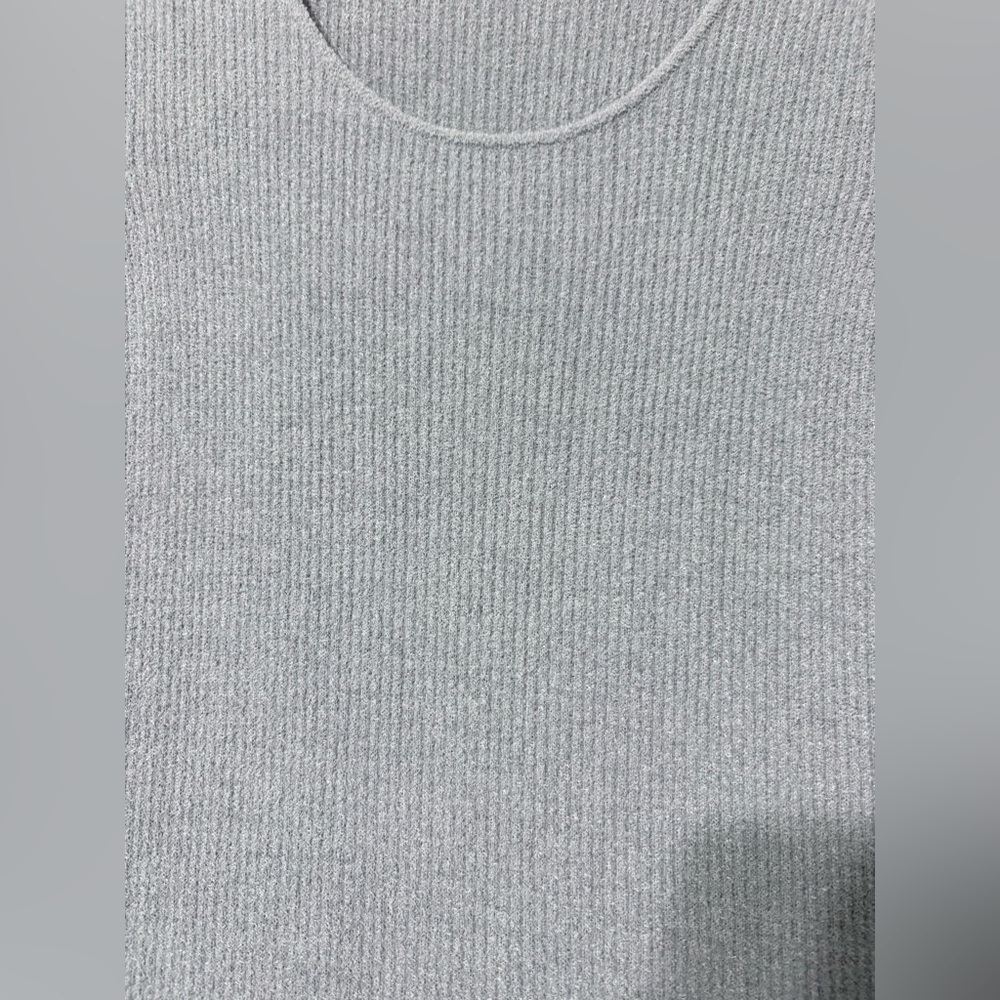 Barefoot Dreams CozyChic Ultra Lite SS Light Gray Maxi Midi Dress Side Slits MP - Picture 5 of 12